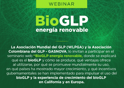 Webinar «BioGLP, energía renovable» – Martes 6 de julio, 8:00 a.m.